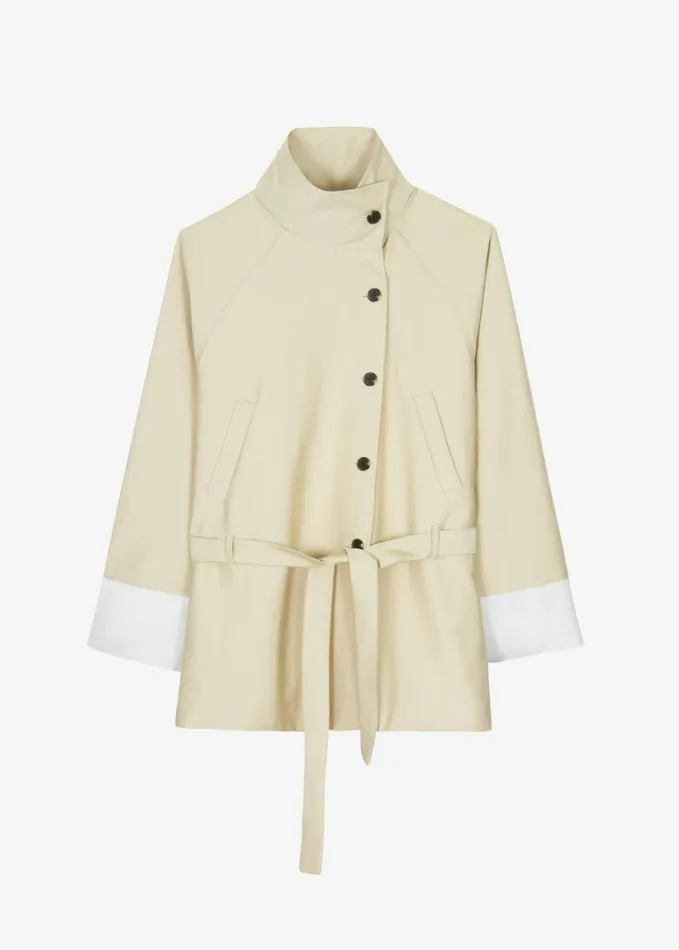 Clothing Women The Frankie Shop Alberta Short Trench 8211 Beige