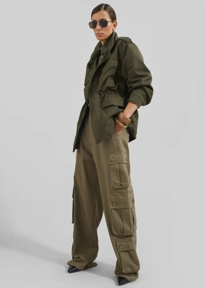 Clothing Women The Frankie Shop Arlon Cargo Pants 8211 Khaki