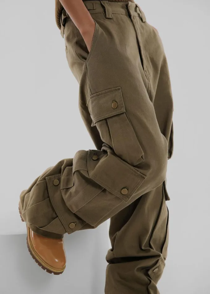 Clothing Women The Frankie Shop Arlon Cargo Pants 8211 Khaki
