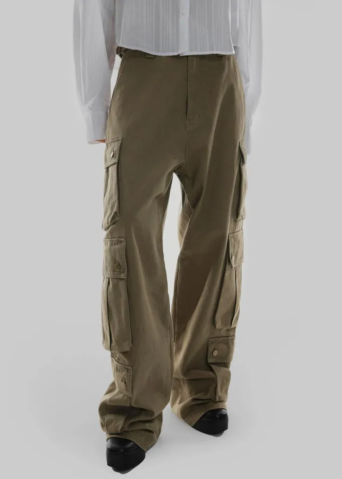 Clothing Women The Frankie Shop Arlon Cargo Pants 8211 Khaki