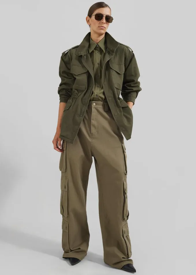 Clothing Women The Frankie Shop Arlon Cargo Pants 8211 Khaki
