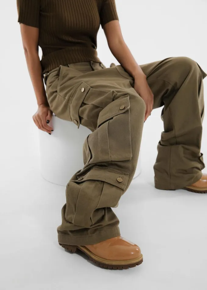 Clothing Women The Frankie Shop Arlon Cargo Pants 8211 Khaki