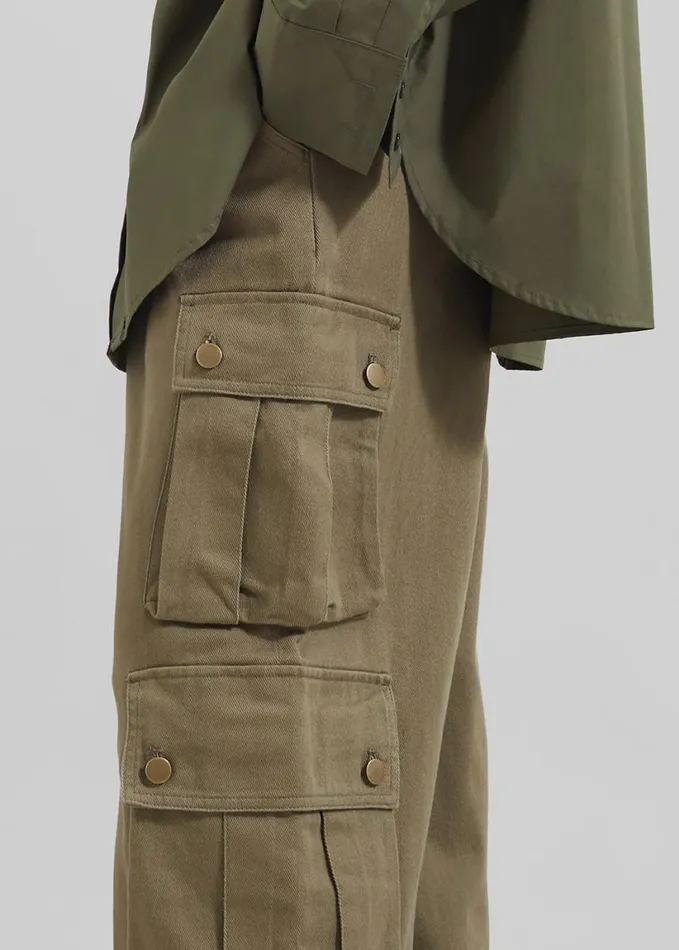 Clothing Women The Frankie Shop Arlon Cargo Pants 8211 Khaki