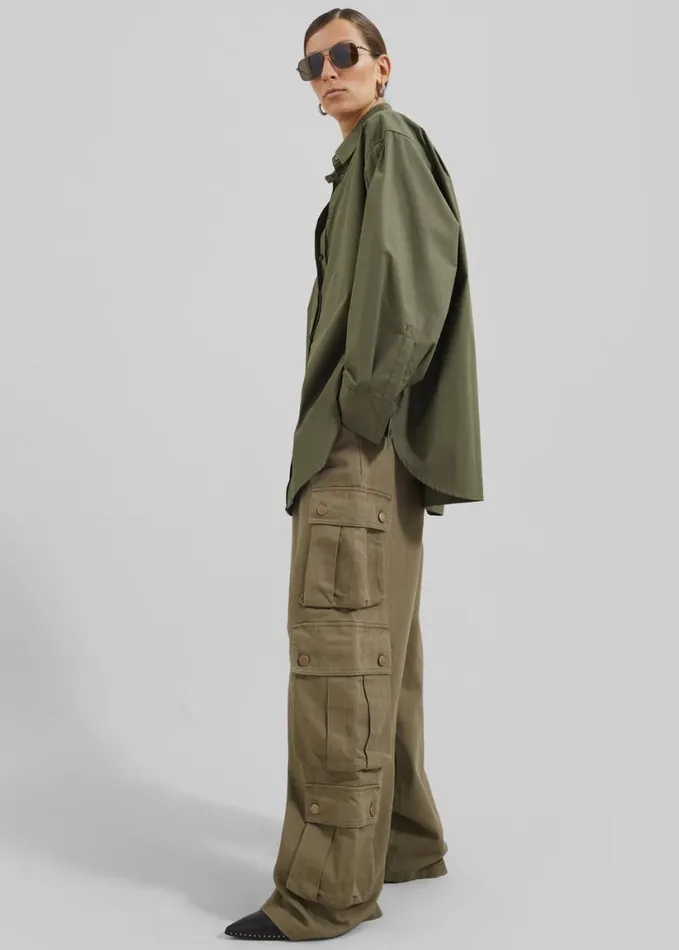 Clothing Women The Frankie Shop Arlon Cargo Pants 8211 Khaki