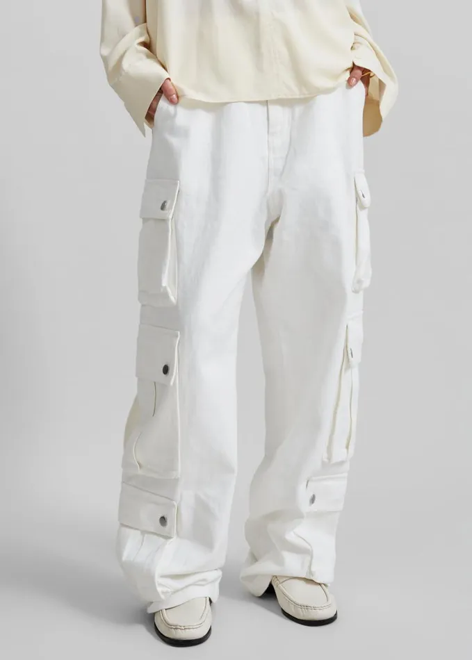 Clothing Women The Frankie Shop Arlon Cargo Pants 8211 White