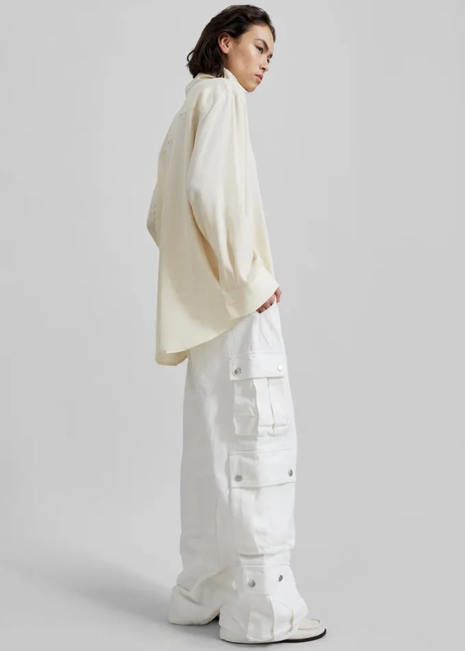 Clothing Women The Frankie Shop Arlon Cargo Pants 8211 White