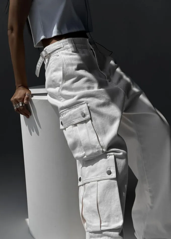 Clothing Women The Frankie Shop Arlon Cargo Pants 8211 White