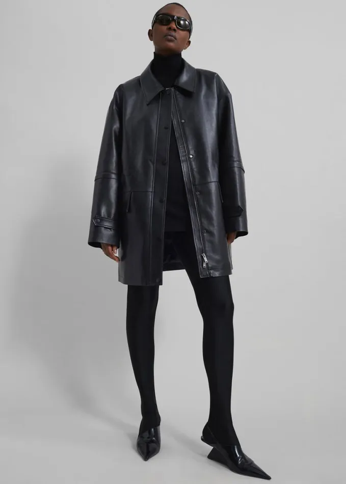 Clothing Women The Frankie Shop Augusta Faux Leather Coat 8211 Black