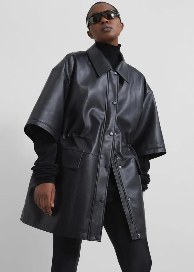 Clothing Women The Frankie Shop Augusta Faux Leather Coat 8211 Black