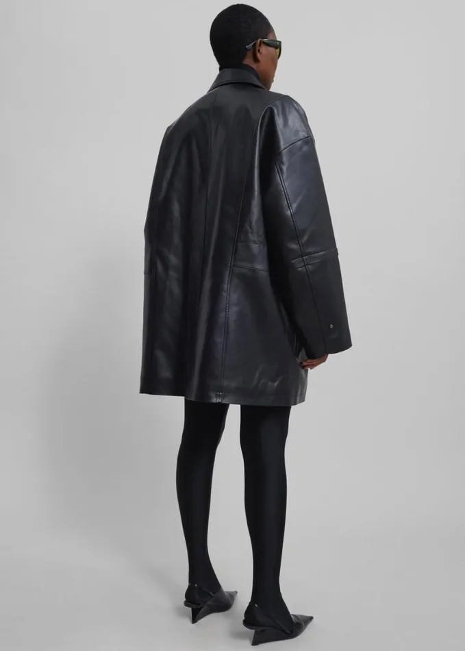 Clothing Women The Frankie Shop Augusta Faux Leather Coat 8211 Black