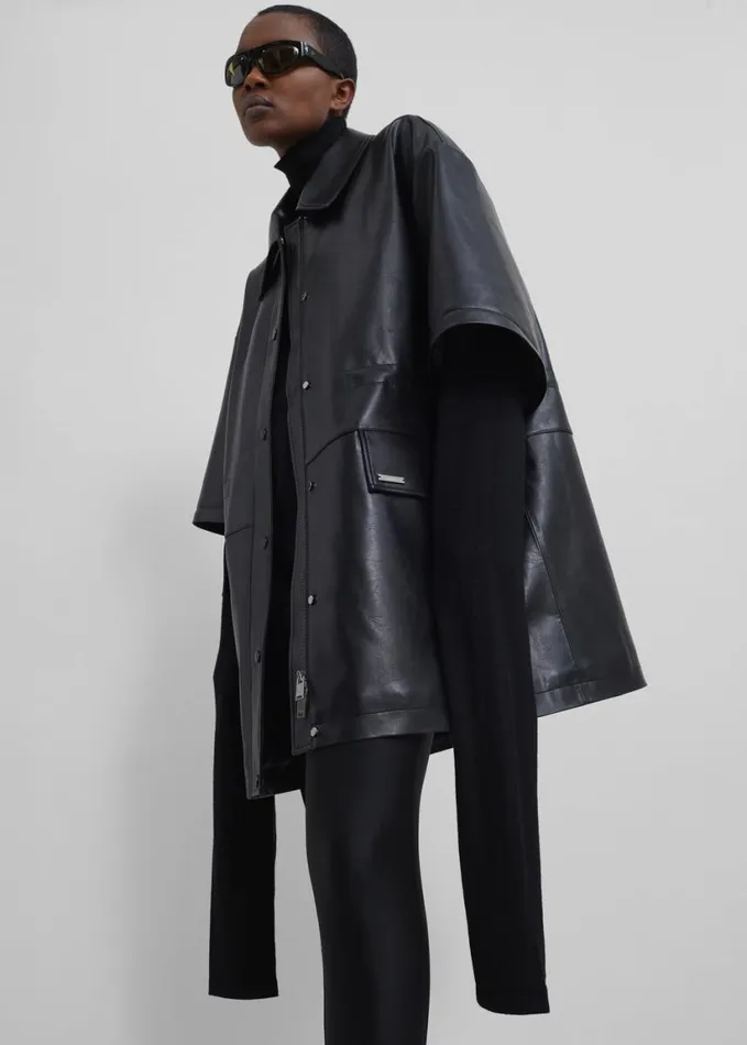 Clothing Women The Frankie Shop Augusta Faux Leather Coat 8211 Black