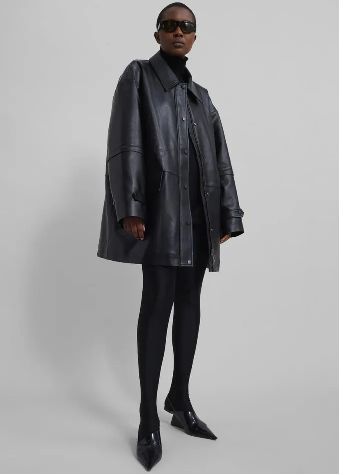 Clothing Women The Frankie Shop Augusta Faux Leather Coat 8211 Black