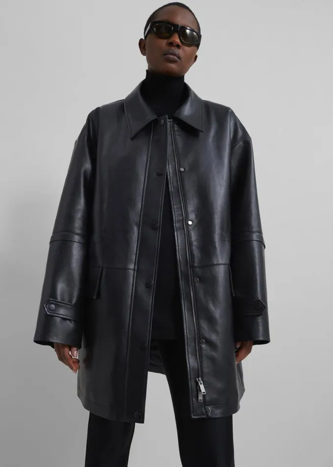 Clothing Women The Frankie Shop Augusta Faux Leather Coat 8211 Black