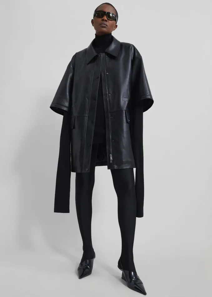 Clothing Women The Frankie Shop Augusta Faux Leather Coat 8211 Black