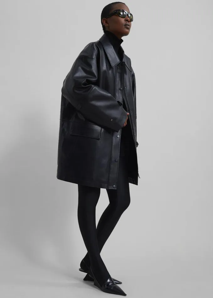 Clothing Women The Frankie Shop Augusta Faux Leather Coat 8211 Black