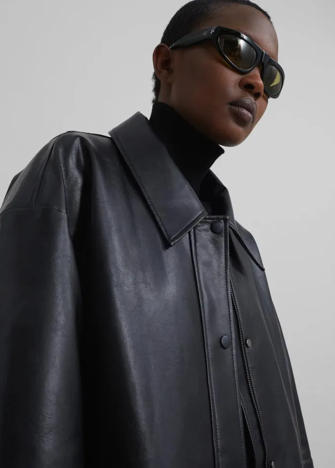 Clothing Women The Frankie Shop Augusta Faux Leather Coat 8211 Black