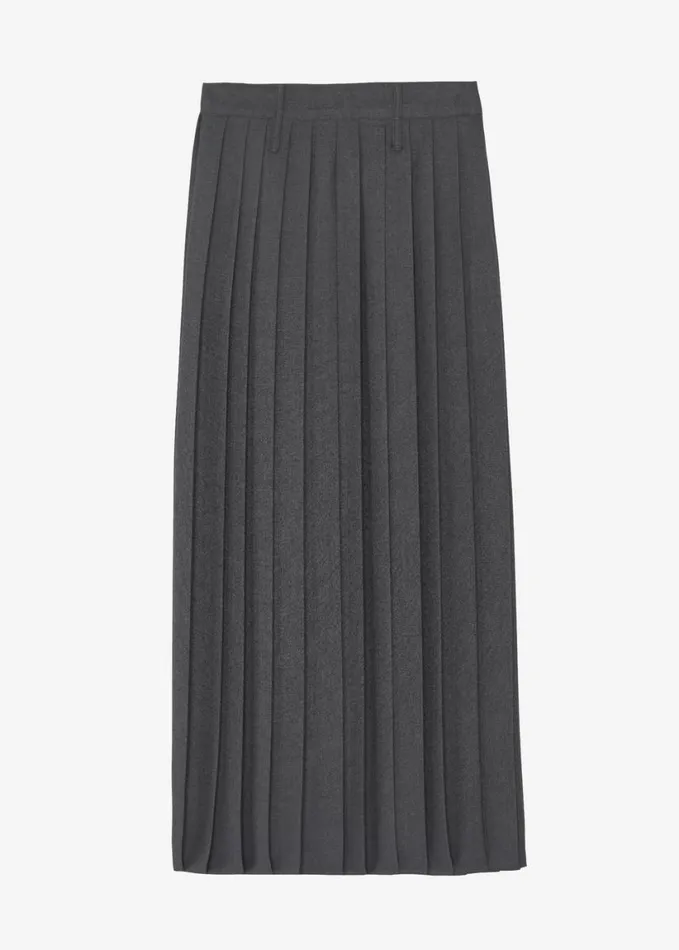 Clothing Women The Frankie Shop Bailey Long Pleated Skirt 8211 Dark Grey Melange
