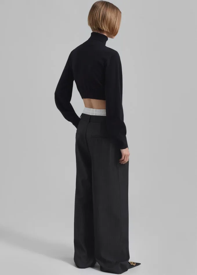 Clothing Women The Frankie Shop Bella Cropped Turtleneck 8211 Black
