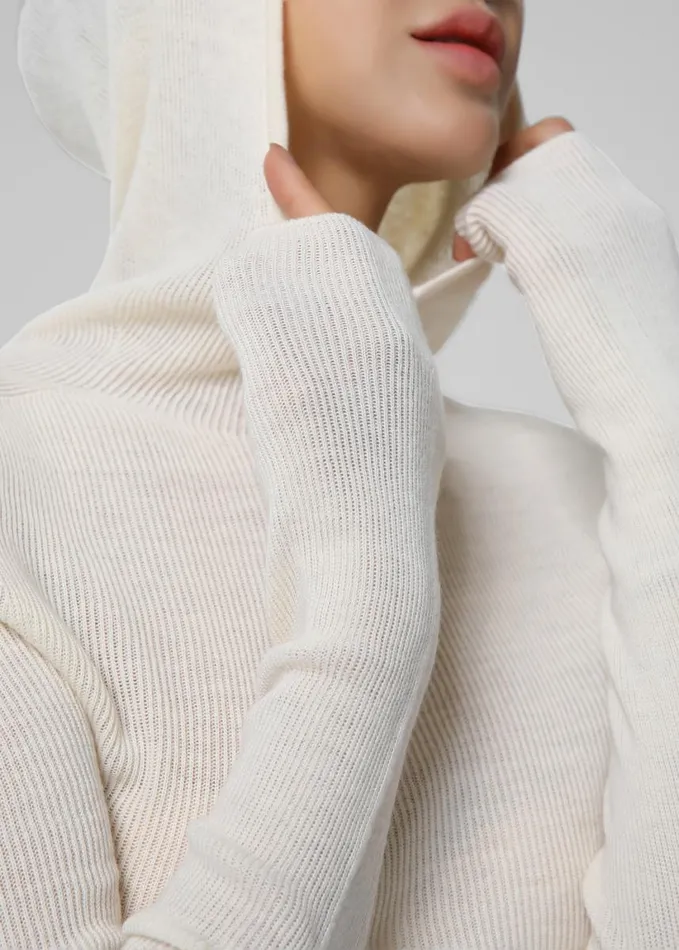 Clothing Women The Frankie Shop Brandi Knit Hoodie Top 8211 White