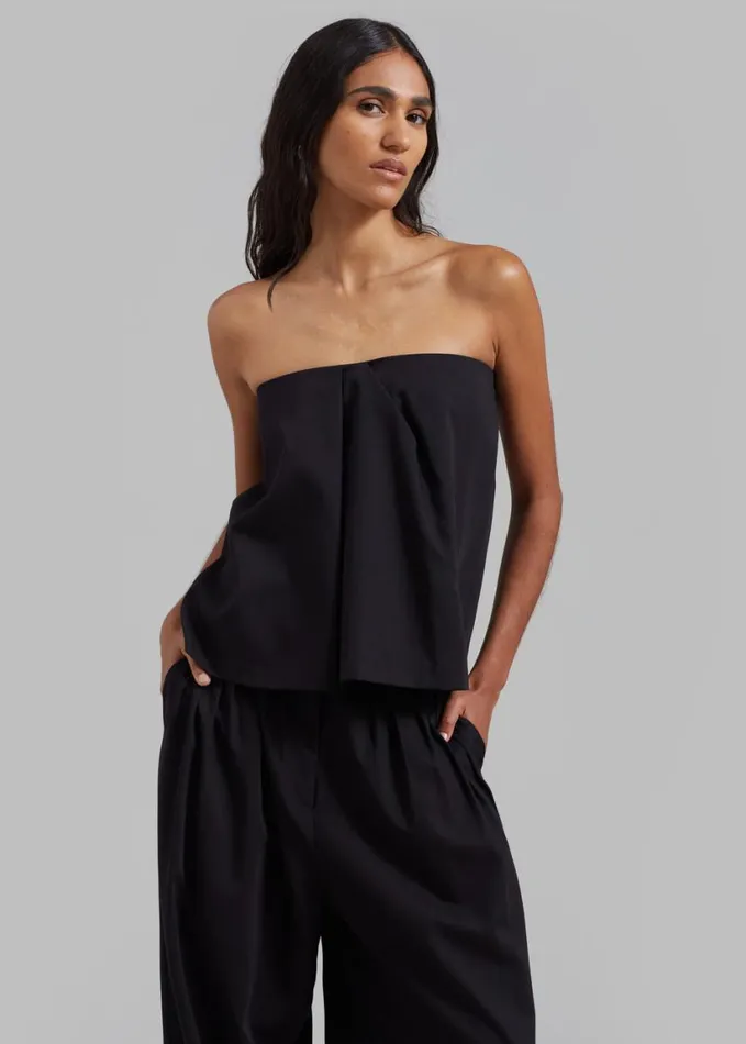 Clothing Women The Frankie Shop Catalina Tube Top 8211 Black