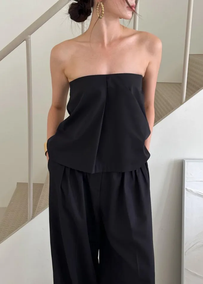 Clothing Women The Frankie Shop Catalina Tube Top 8211 Black