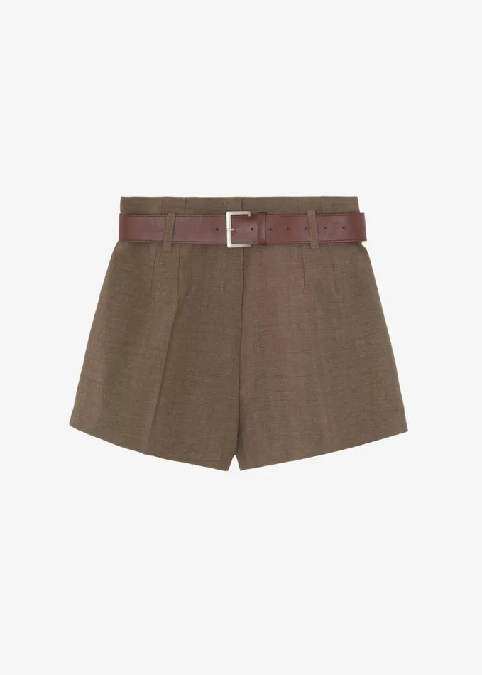 Clothing Women The Frankie Shop Chappell Belted Shorts 8211 Brown