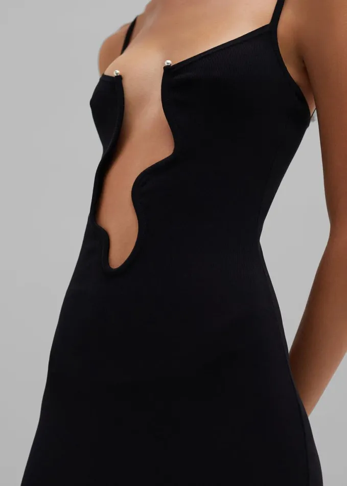 Clothing Women The Frankie Shop Christopher Esber Salacia Wire Column Dress 8211 Black