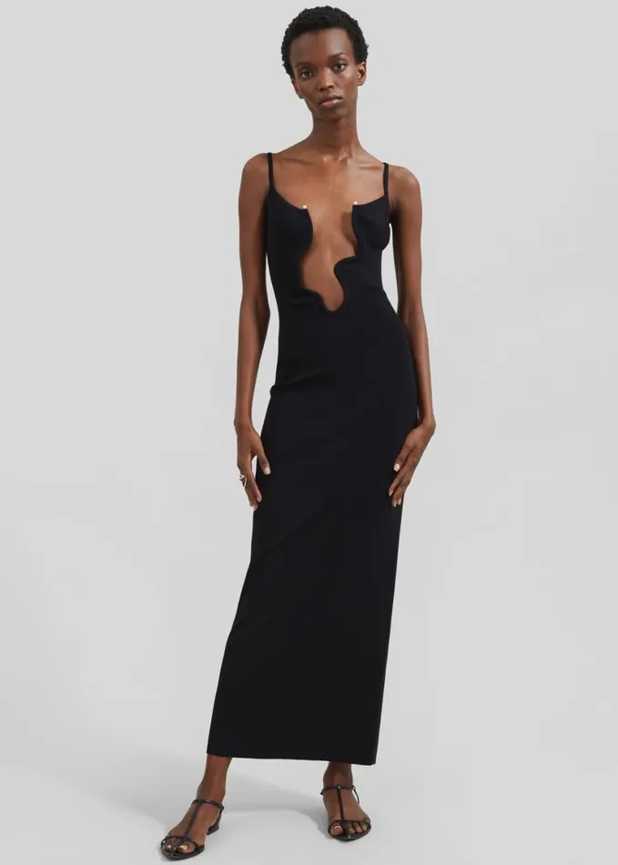 Clothing Women The Frankie Shop Christopher Esber Salacia Wire Column Dress 8211 Black