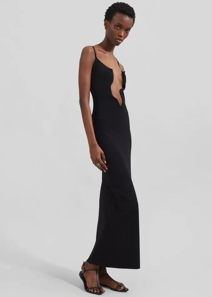 Clothing Women The Frankie Shop Christopher Esber Salacia Wire Column Dress 8211 Black