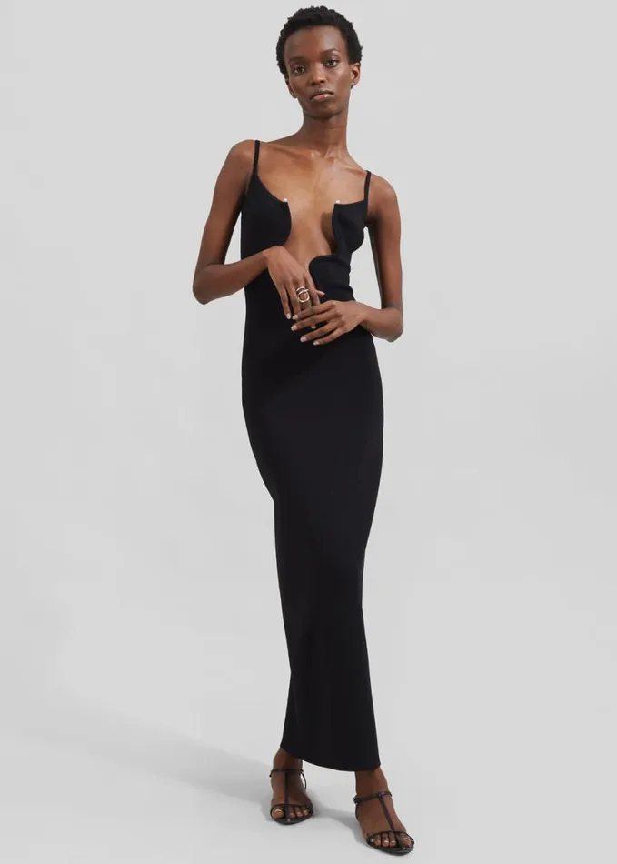 Clothing Women The Frankie Shop Christopher Esber Salacia Wire Column Dress 8211 Black