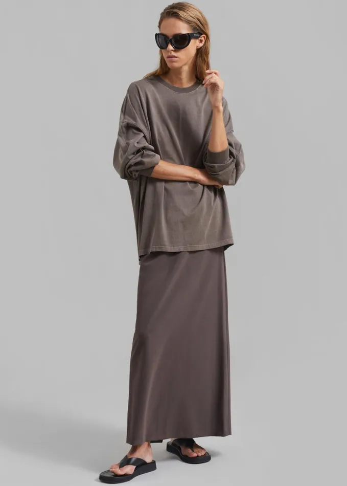 Clothing Women The Frankie Shop Collins Long Sleeve Tee 8211 Brown