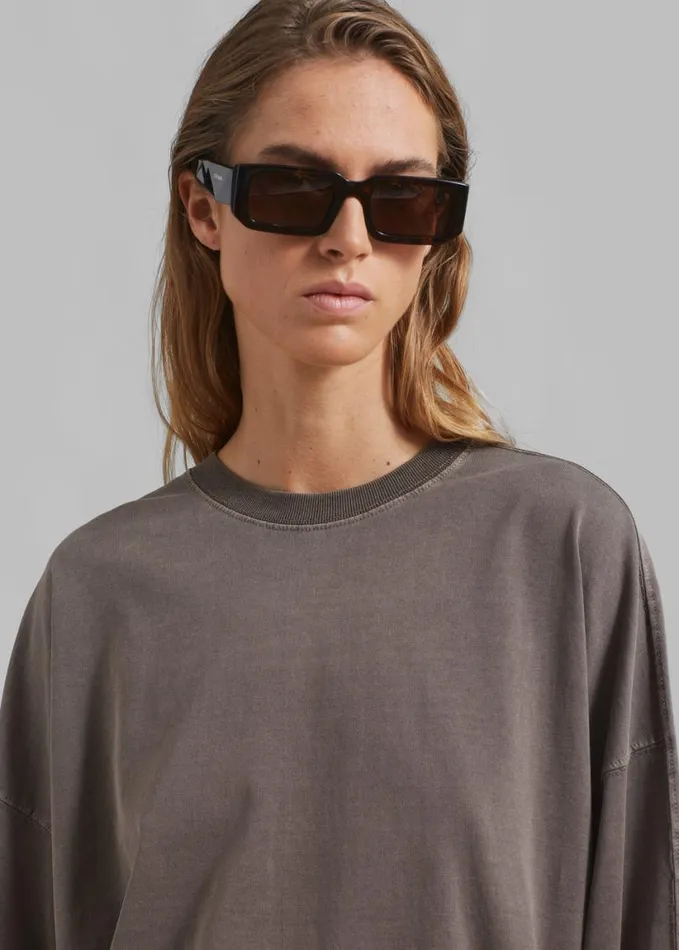 Clothing Women The Frankie Shop Collins Long Sleeve Tee 8211 Brown