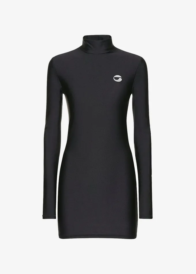 Clothing Women The Frankie Shop Coperni High Neck Fitted Mini Dress 8211 Black