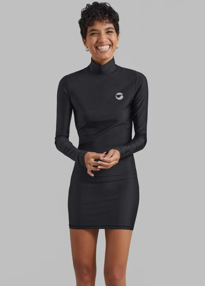 Clothing Women The Frankie Shop Coperni High Neck Fitted Mini Dress 8211 Black