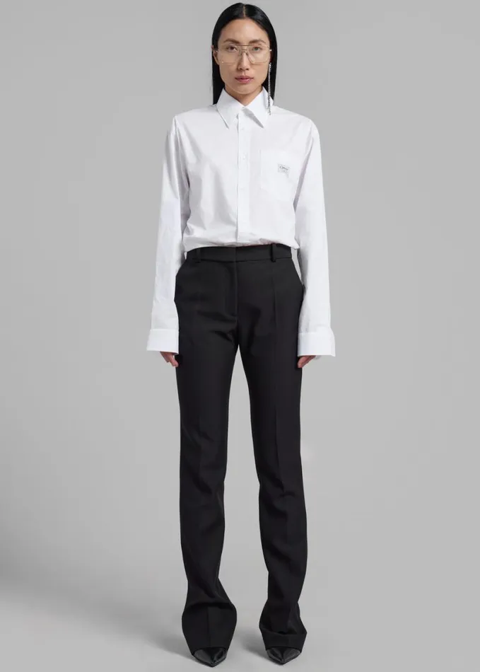 Clothing Women The Frankie Shop Coperni Straight Tailored Trousers 8211 Black