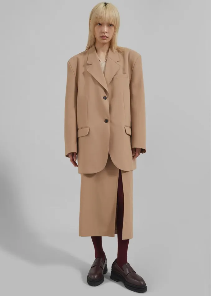 Clothing Women The Frankie Shop Cordelia Boxy Blazer 8211 Camel
