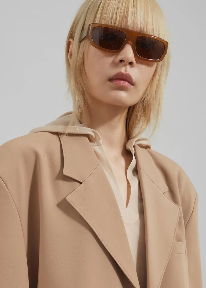 Clothing Women The Frankie Shop Cordelia Boxy Blazer 8211 Camel