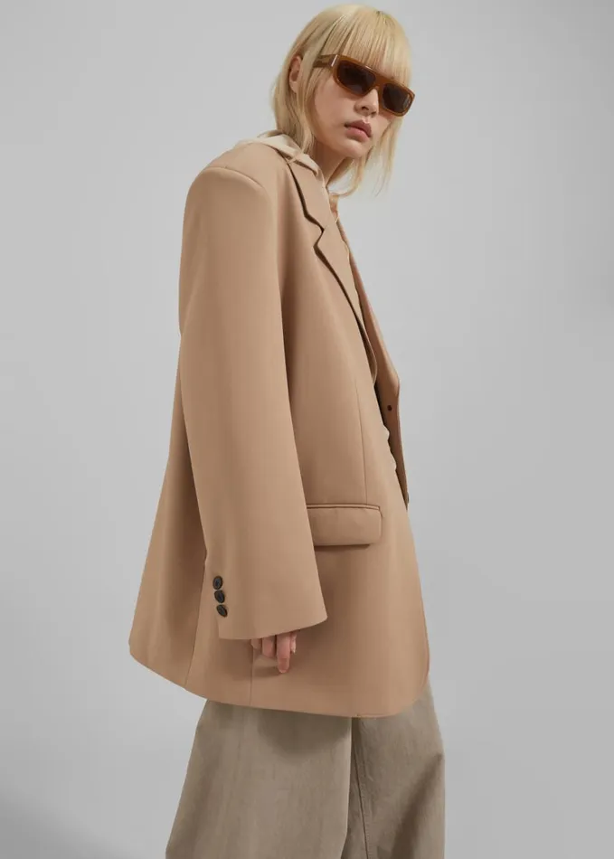 Clothing Women The Frankie Shop Cordelia Boxy Blazer 8211 Camel