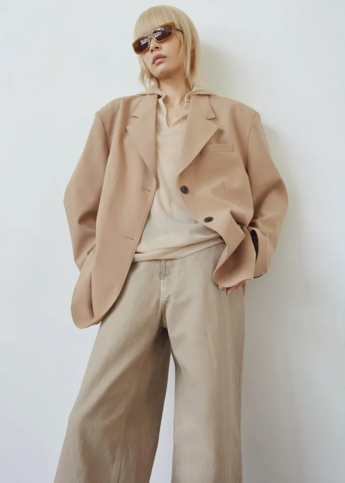 Clothing Women The Frankie Shop Cordelia Boxy Blazer 8211 Camel