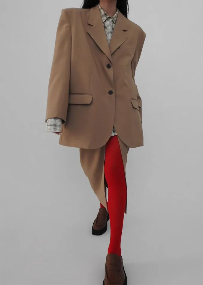 Clothing Women The Frankie Shop Cordelia Boxy Blazer 8211 Camel