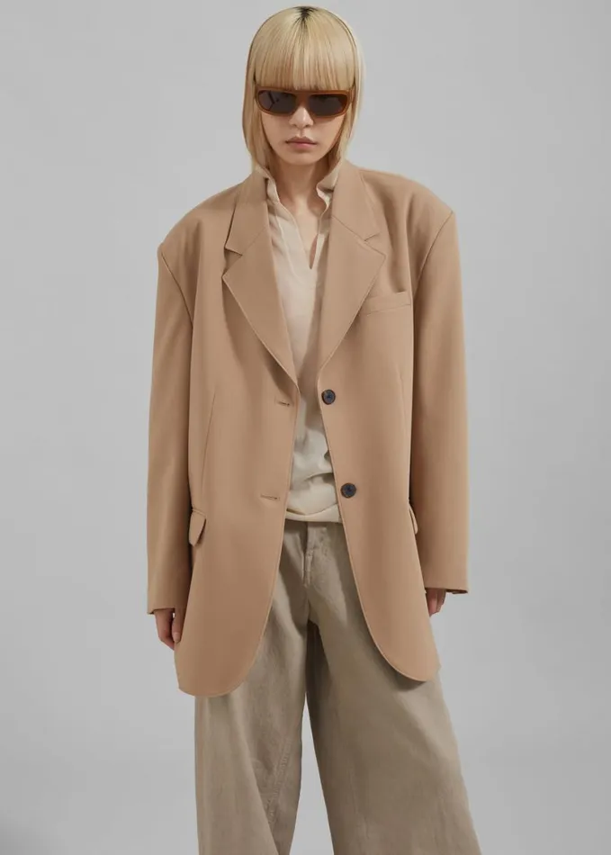 Clothing Women The Frankie Shop Cordelia Boxy Blazer 8211 Camel
