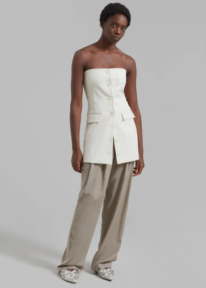 Clothing Women The Frankie Shop Cyniah Strapless Vest 8211 Cream