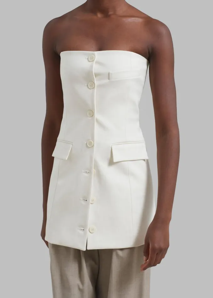 Clothing Women The Frankie Shop Cyniah Strapless Vest 8211 Cream