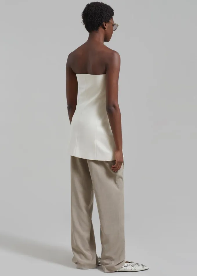 Clothing Women The Frankie Shop Cyniah Strapless Vest 8211 Cream