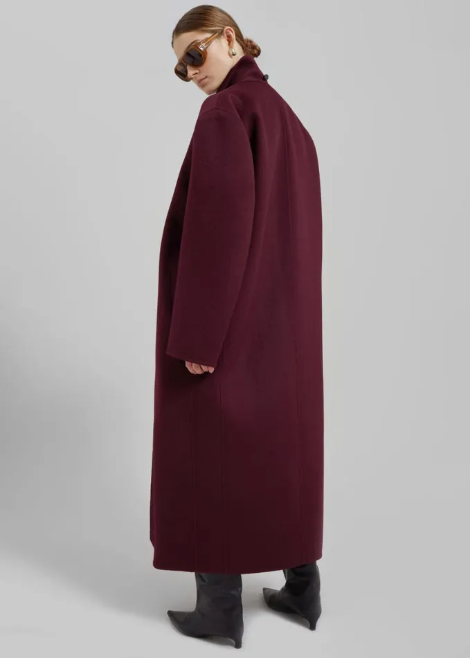 Clothing Women The Frankie Shop Daria Wool Coat 8211 Burgundy