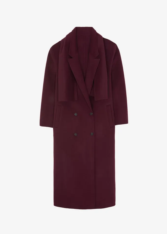 Clothing Women The Frankie Shop Daria Wool Coat 8211 Burgundy