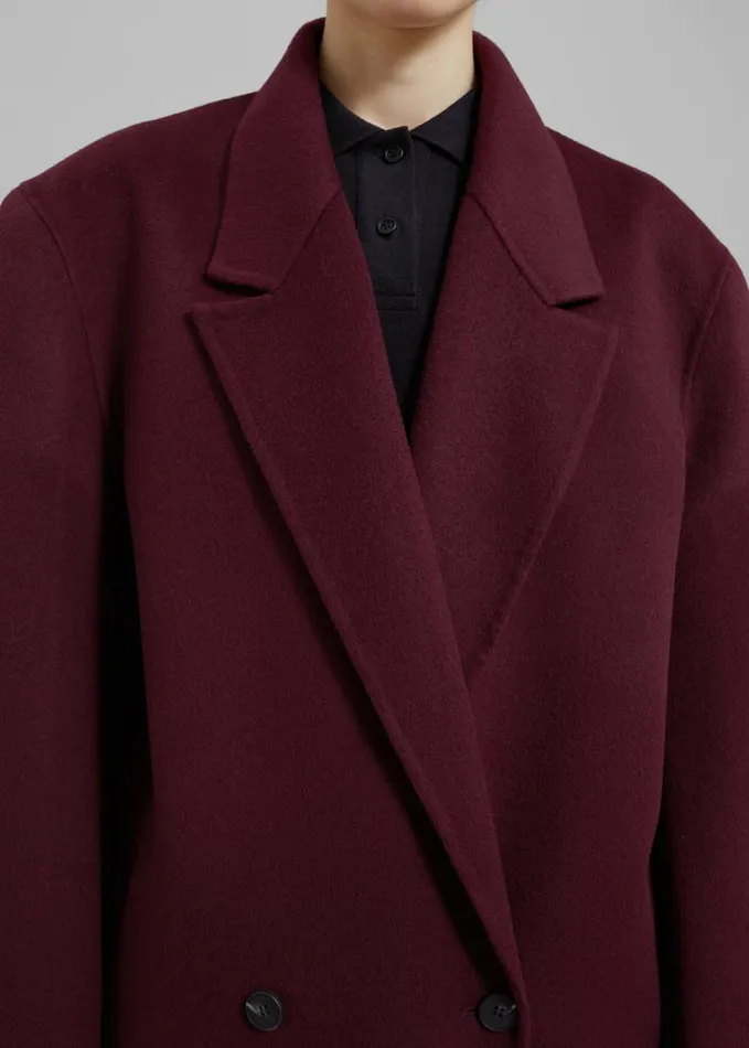 Clothing Women The Frankie Shop Daria Wool Coat 8211 Burgundy