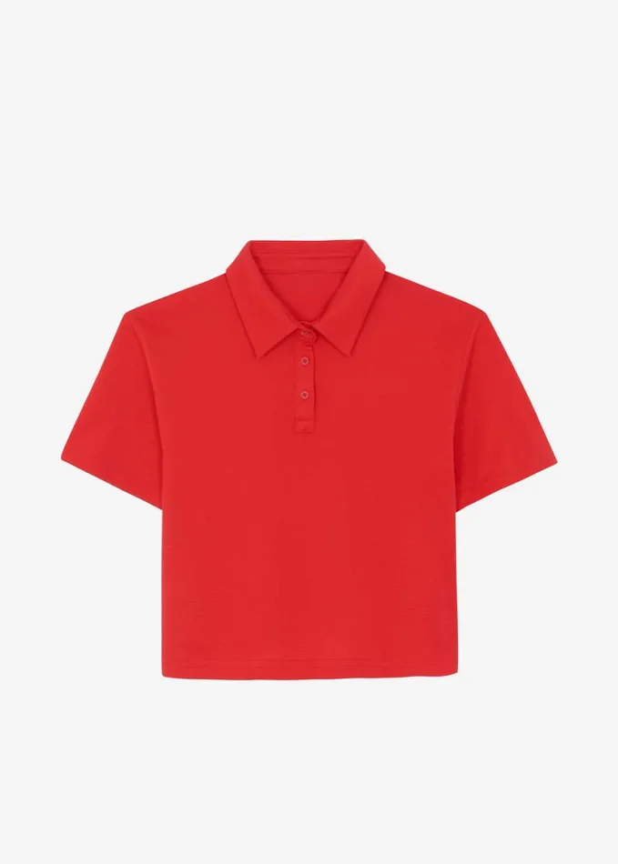 Clothing Women The Frankie Shop Dawson Cropped Polo 8211 Red