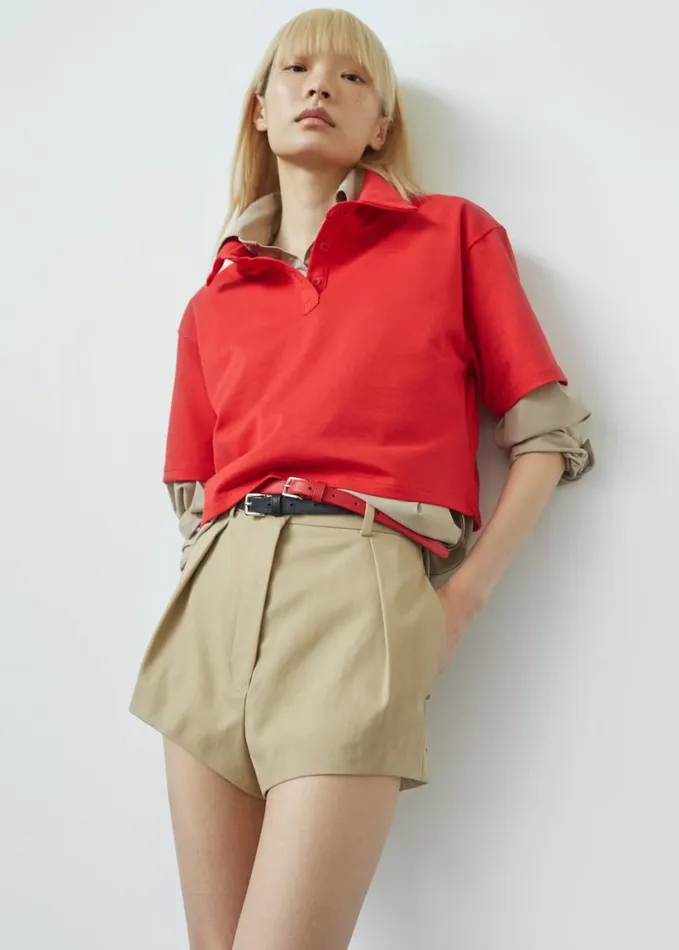 Clothing Women The Frankie Shop Dawson Cropped Polo 8211 Red
