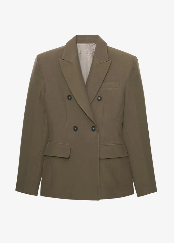Clothing Women The Frankie Shop Dina Double Breasted Blazer 8211 Khaki